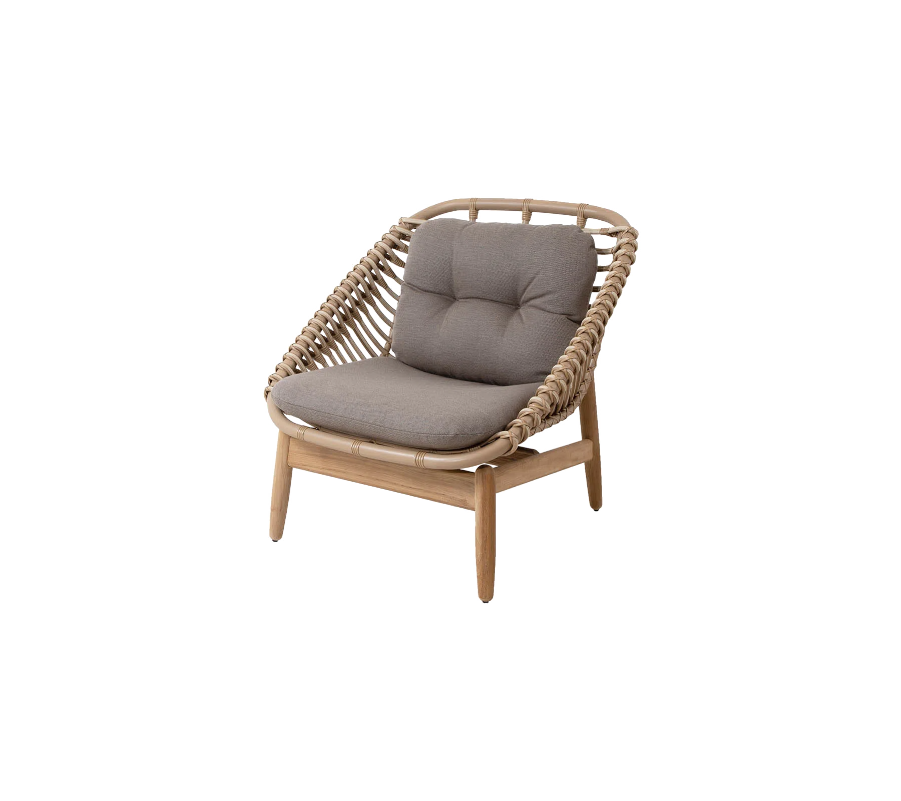 Cane-line Strington Lounge Chair with Teak Base-Beaumonde