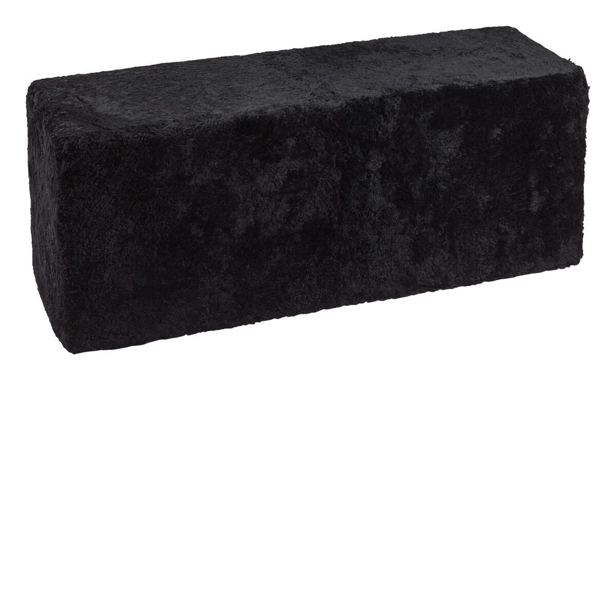 Natures Collection Short Wool Curly Sheepskin Pouf-Bench
