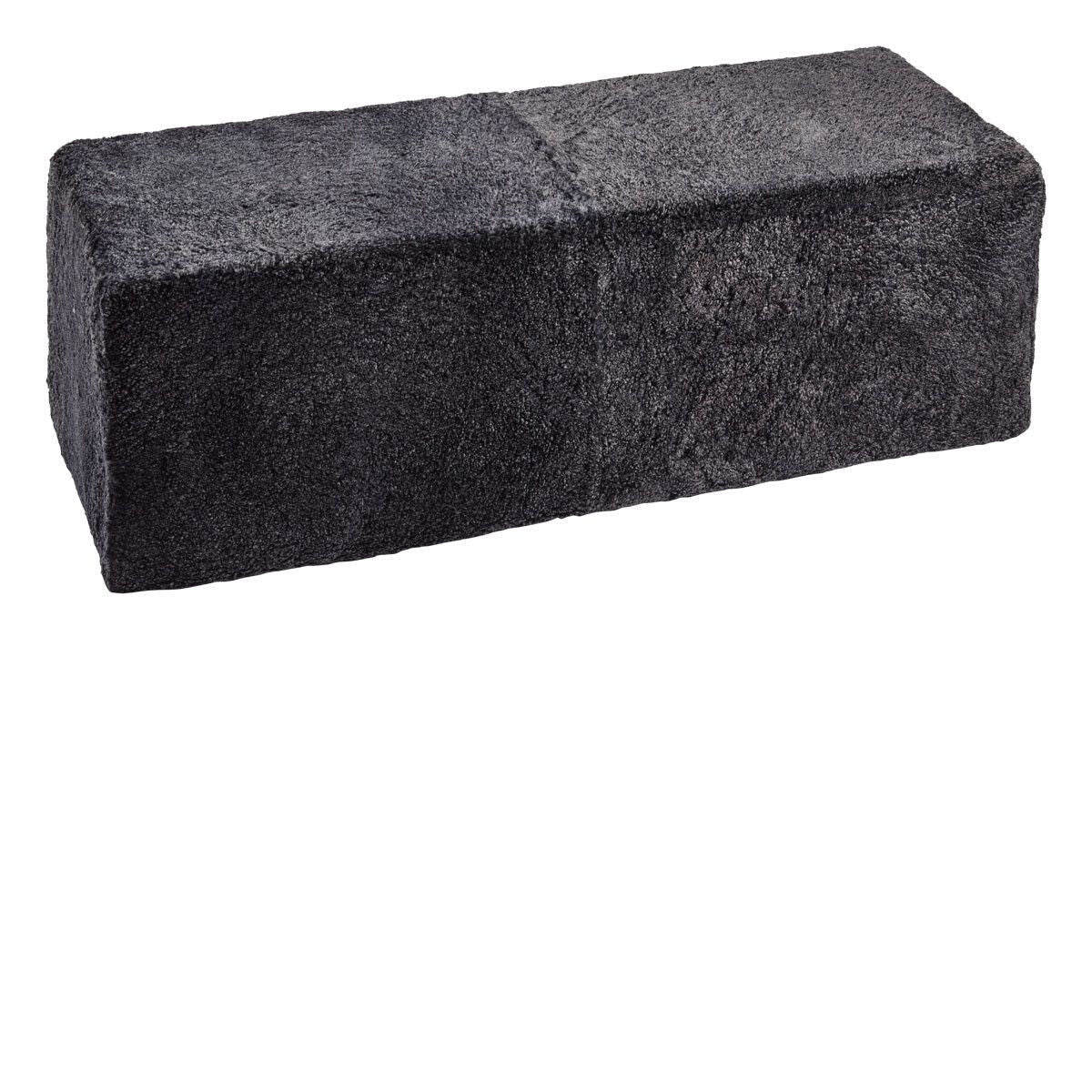 Natures Collection Short Wool Curly Sheepskin Pouf-Bench