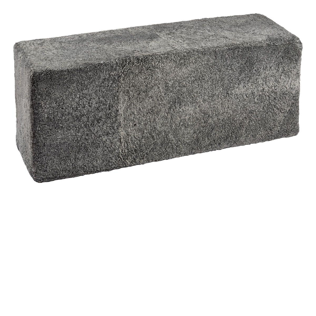 Natures Collection Short Wool Curly Sheepskin Pouf-Bench