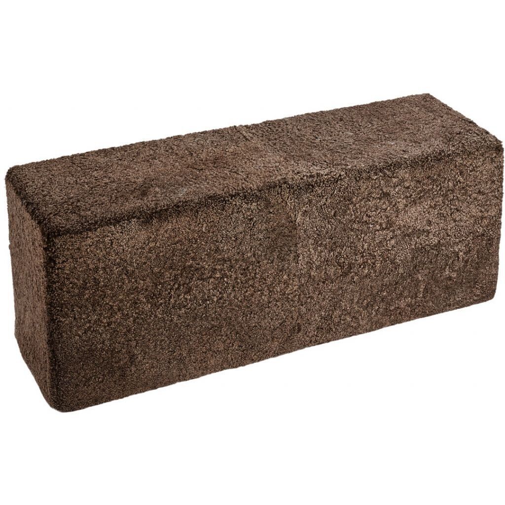 Natures Collection Short Wool Curly Sheepskin Pouf-Bench