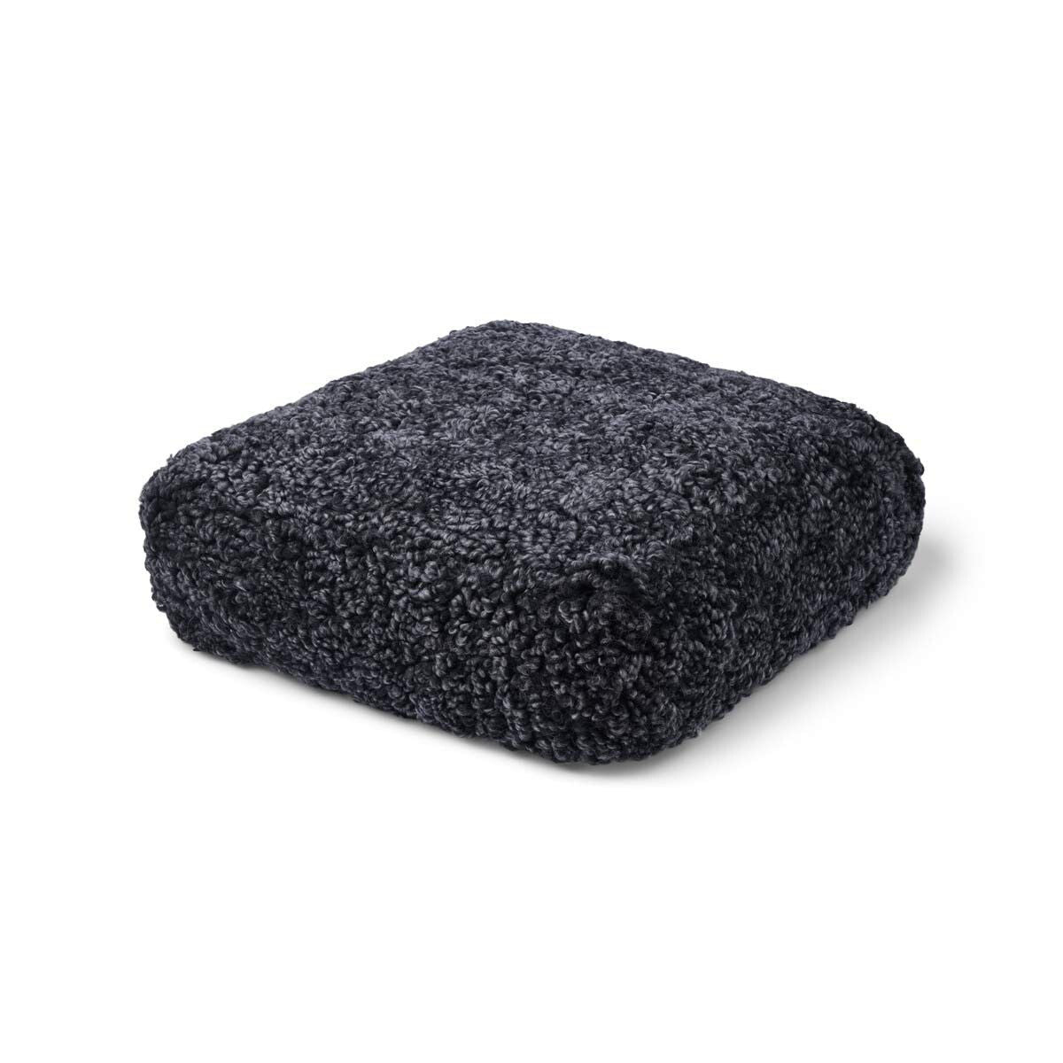Natures Collection Short Wool Curly Sheepskin Pouf