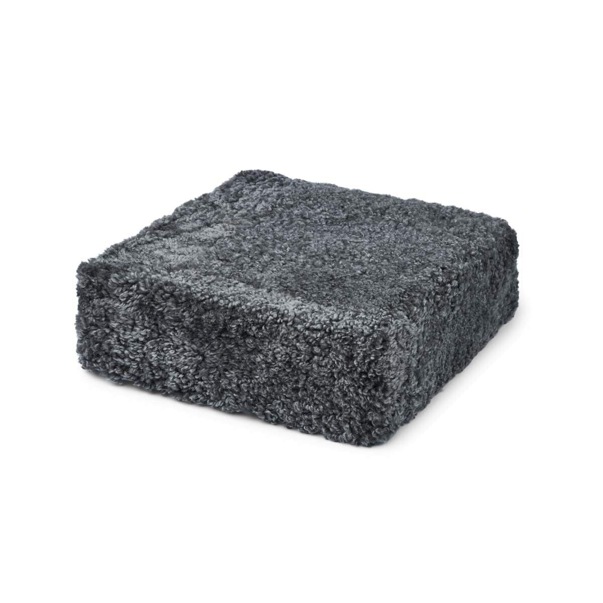 Natures Collection Short Wool Curly Sheepskin Pouf