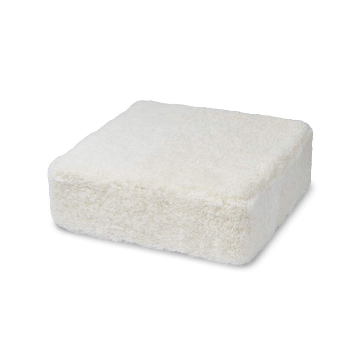Natures Collection Short Wool Curly Sheepskin Pouf