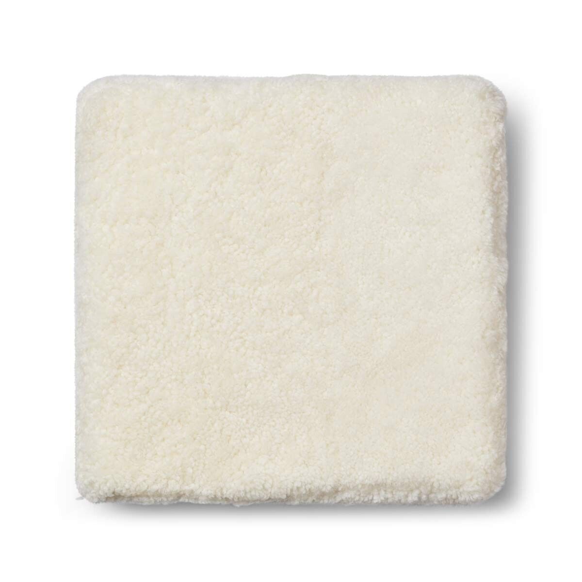 Natures Collection Short Wool Curly Sheepskin Pouf