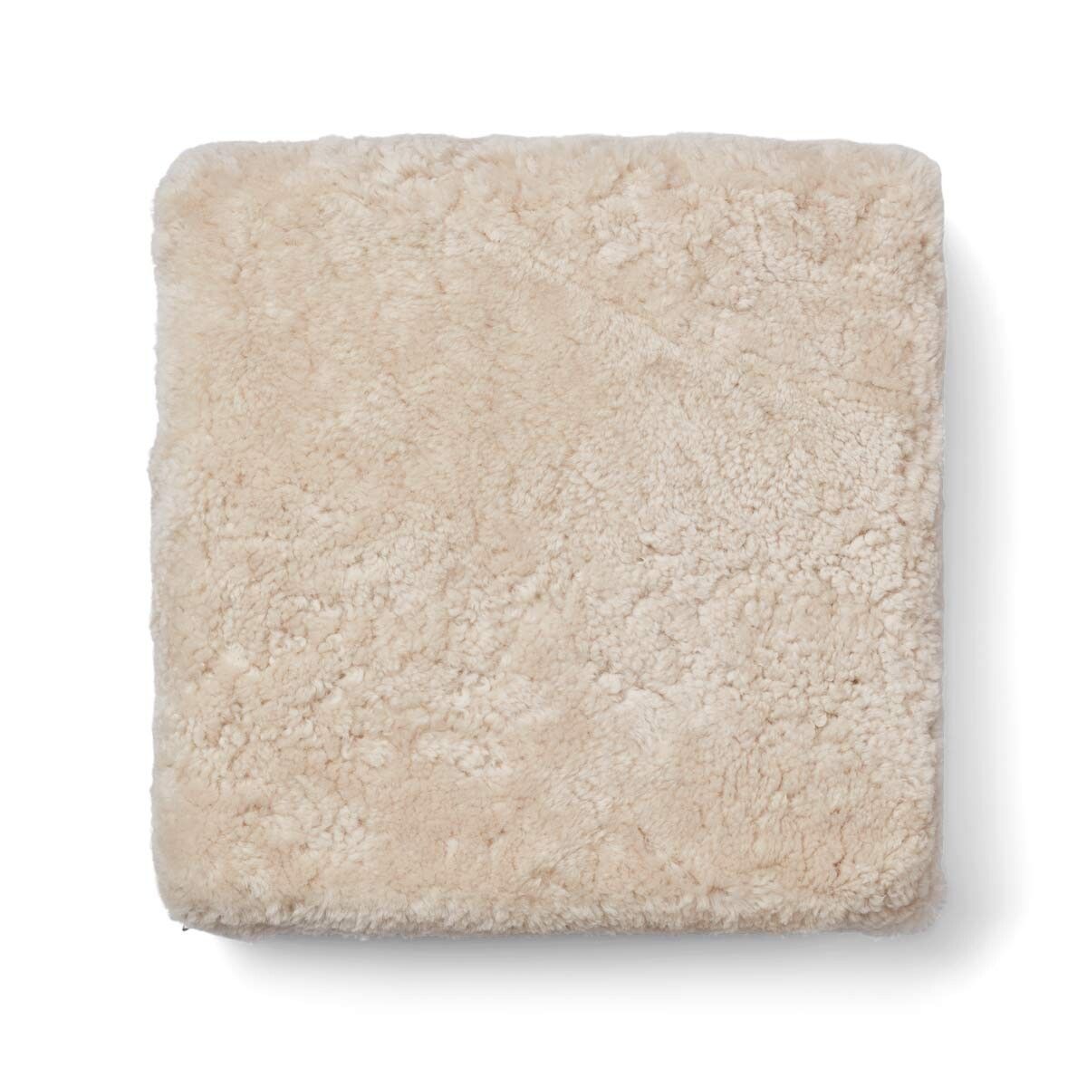 Natures Collection Short Wool Curly Sheepskin Pouf