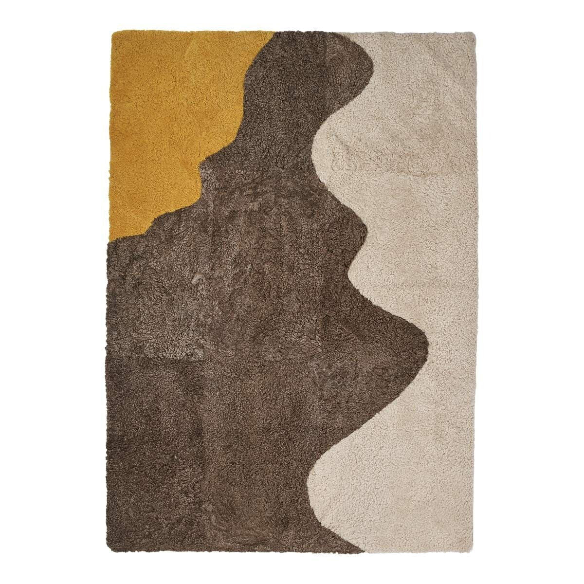 Natures Collection Short Wool Curly Sheepskin River Design Rug