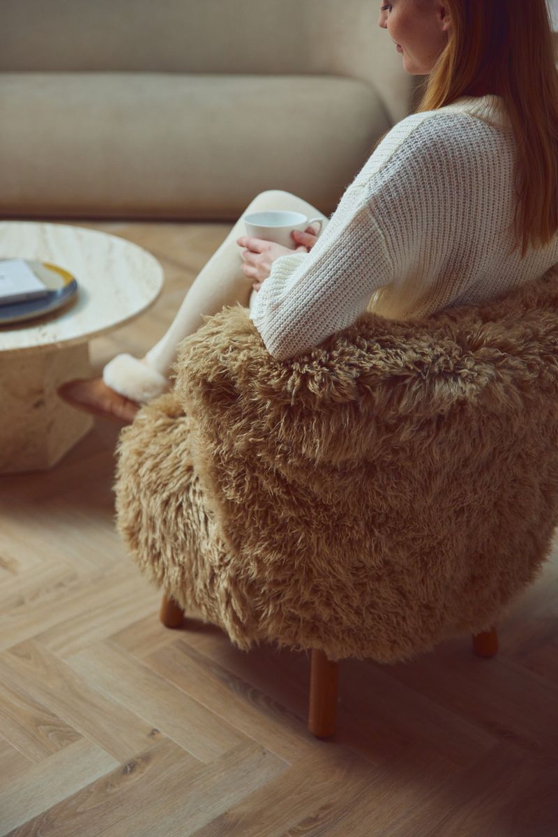 Natures Collection Emily Lounge Chair | Long Wool