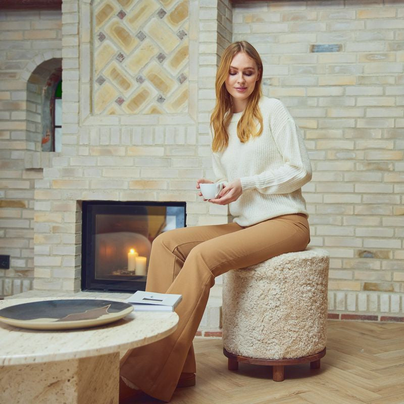 Natures Collection Simon Stool | Short Wool