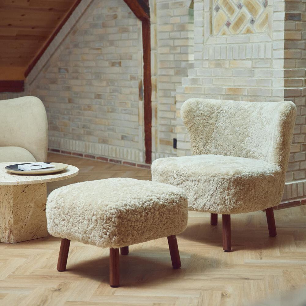 Natures Collection Emil Foot Rest Stool | Short Wool