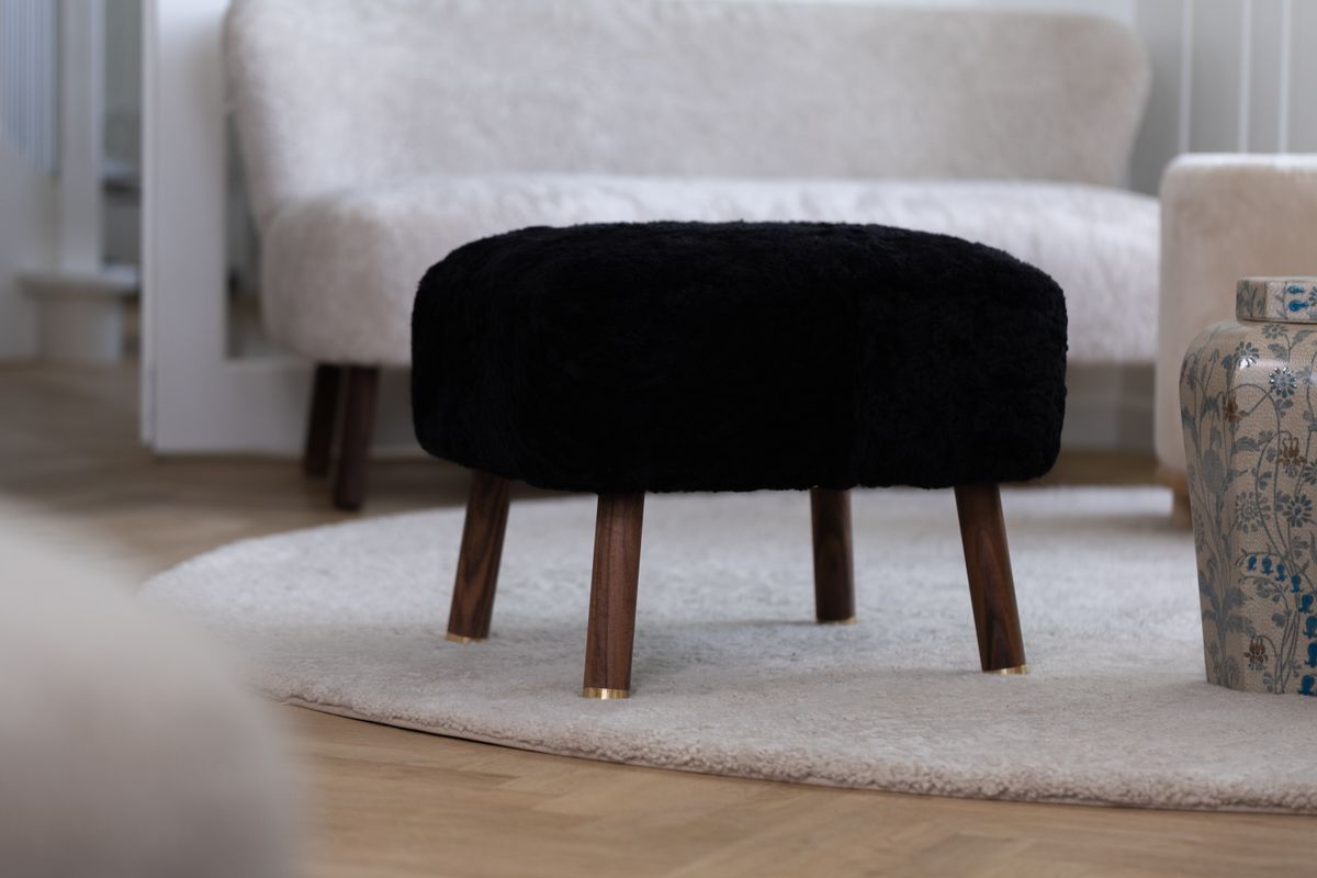 Natures Collection Emil Foot Rest Stool | Short Wool