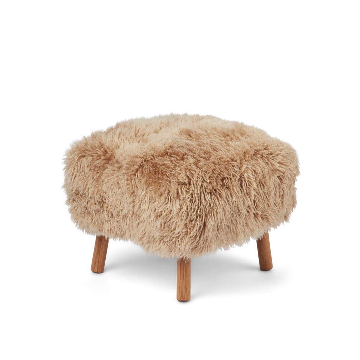 Natures Collection Emil Foot Rest Stool | Long Wool