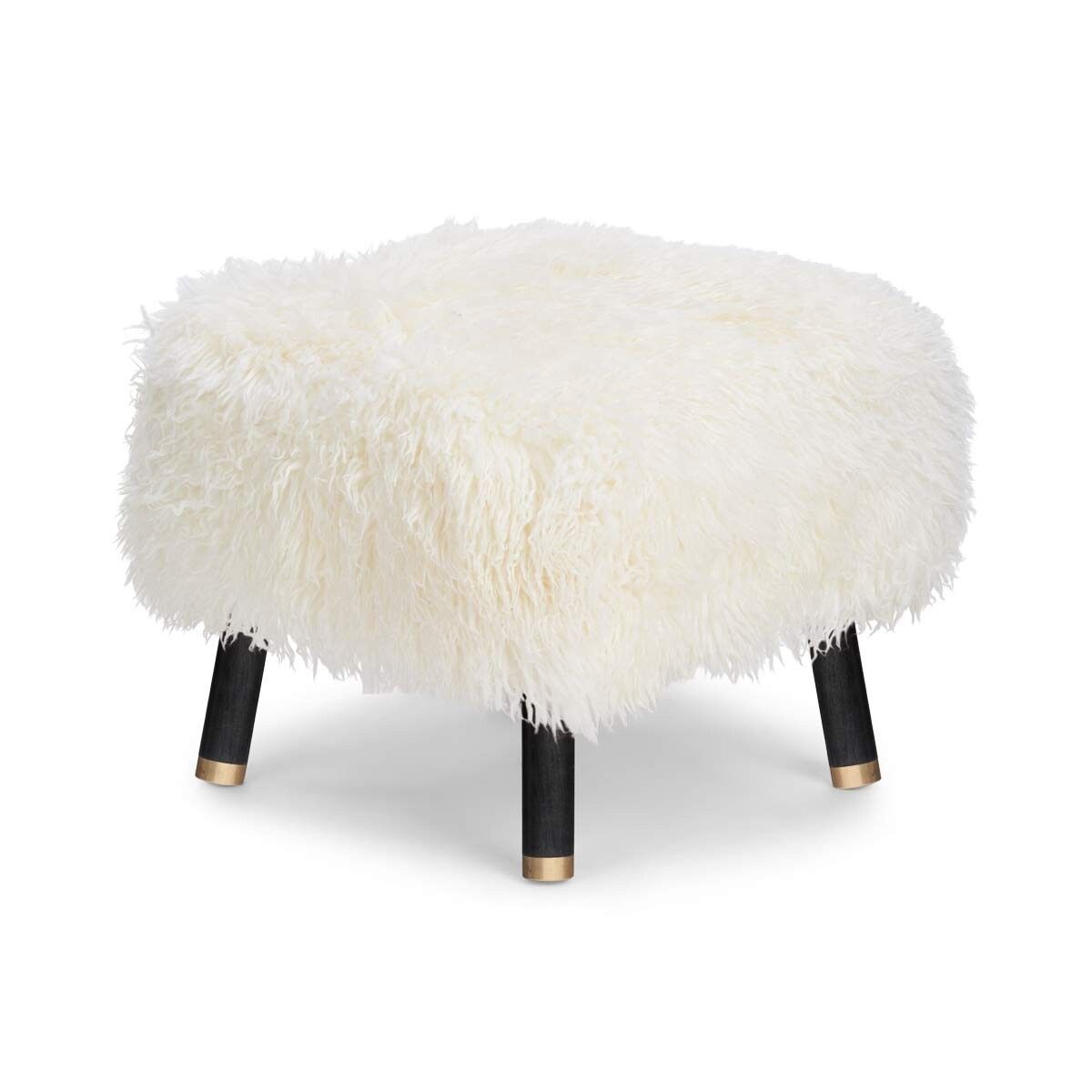 Natures Collection Emil Foot Rest Stool | Long Wool