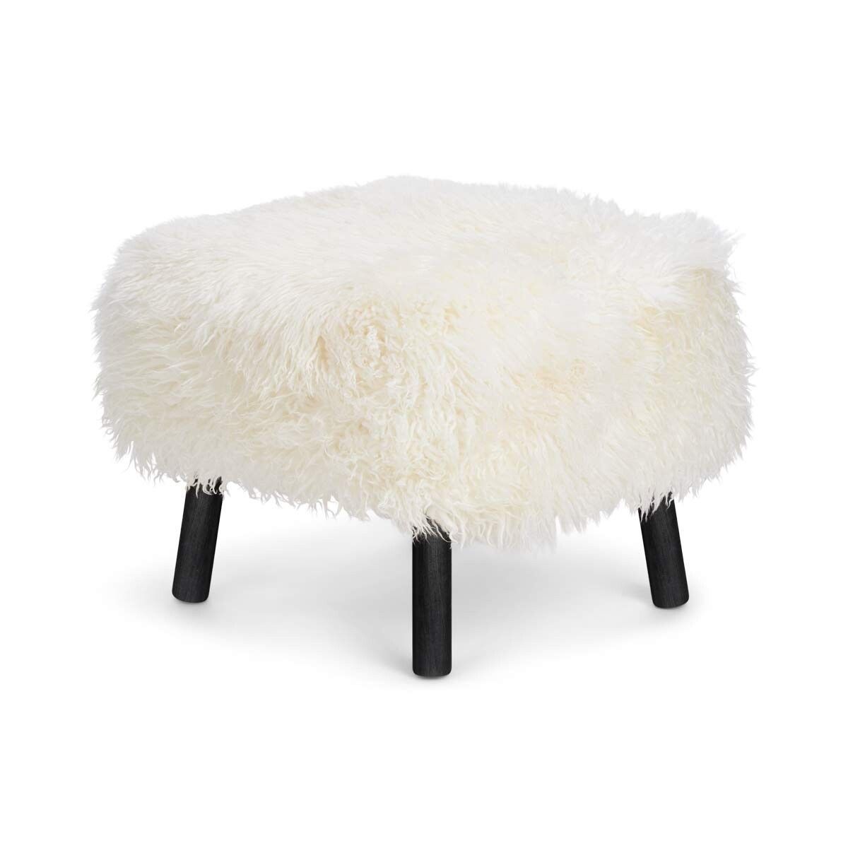 Natures Collection Emil Foot Rest Stool | Long Wool