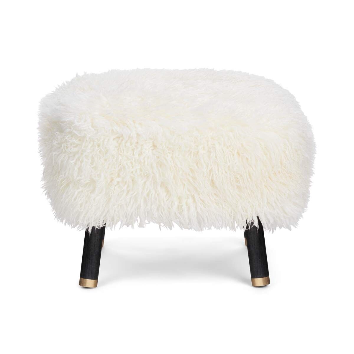Natures Collection Emil Foot Rest Stool | Long Wool