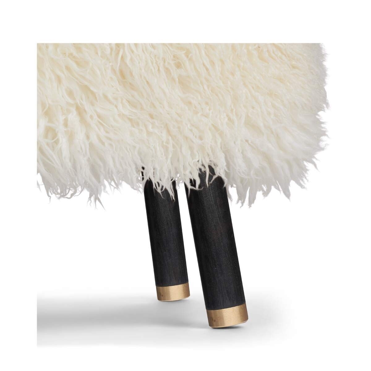 Natures Collection Emil Foot Rest Stool | Long Wool