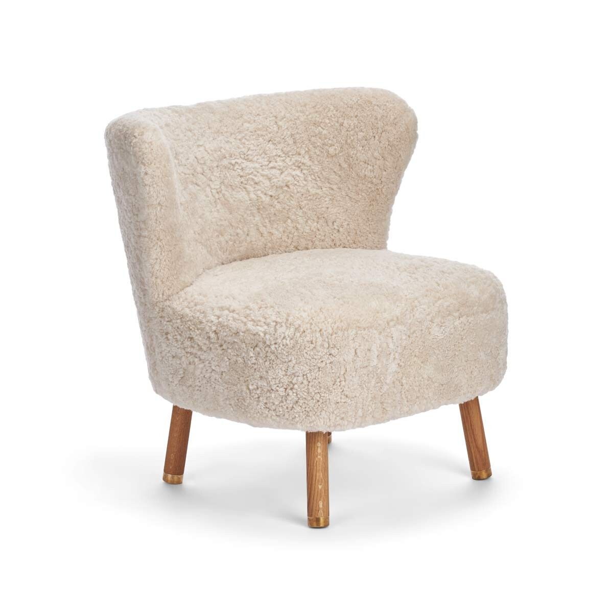 Natures Collection Emil Lounge Chair | Brass | Short Wool