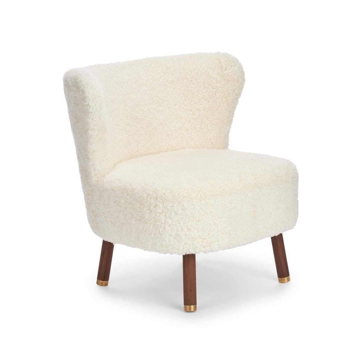 Natures Collection Emil Lounge Chair | Brass | Short Wool