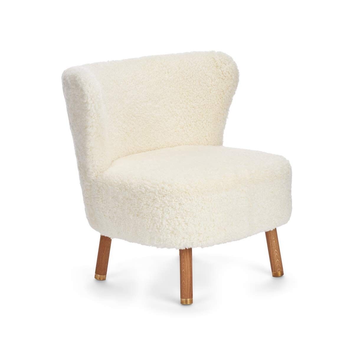 Natures Collection Emil Lounge Chair | Brass | Short Wool