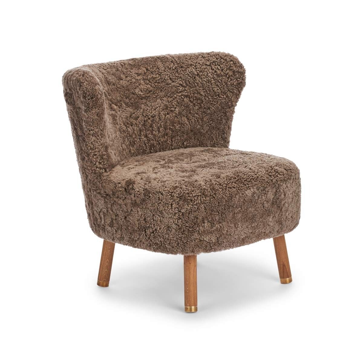 Natures Collection Emil Lounge Chair | Brass | Short Wool
