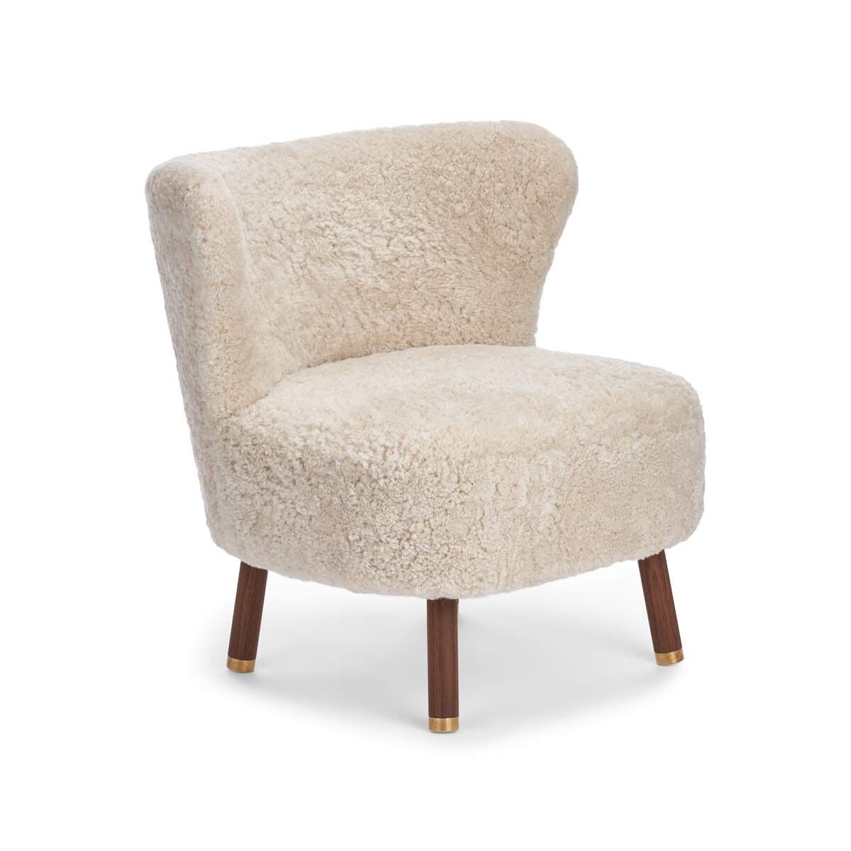 Natures Collection Emil Lounge Chair | Brass | Short Wool
