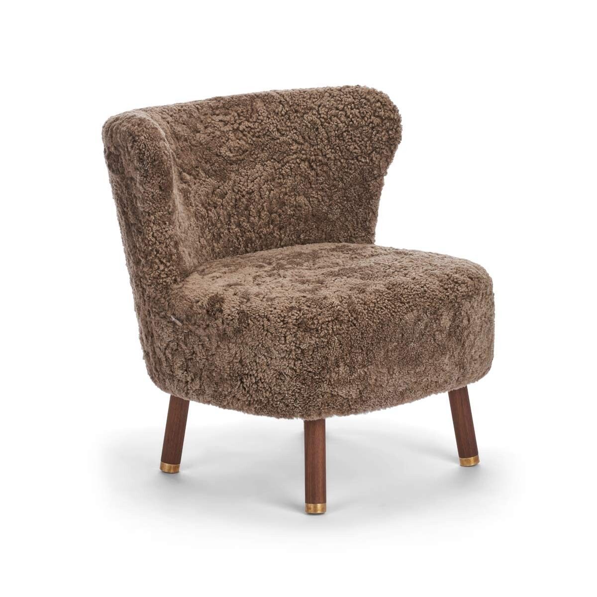 Natures Collection Emil Lounge Chair | Brass | Short Wool