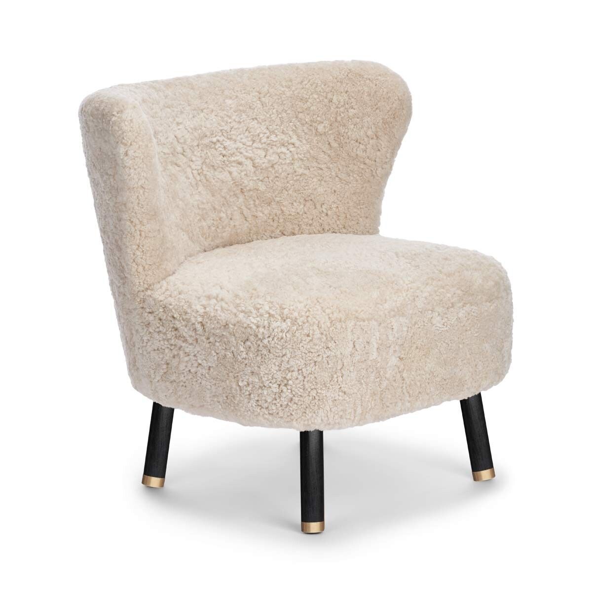 Natures Collection Emil Lounge Chair | Brass | Short Wool