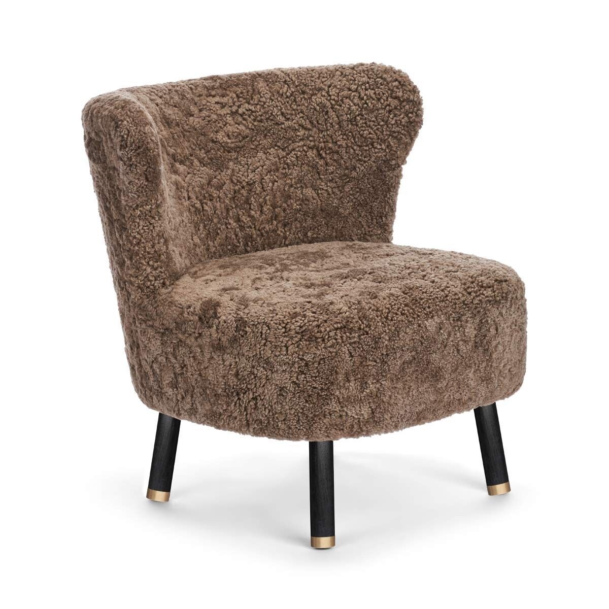 Natures Collection Emil Lounge Chair | Brass | Short Wool