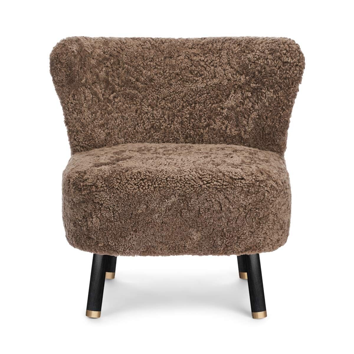 Natures Collection Emil Lounge Chair | Brass | Short Wool