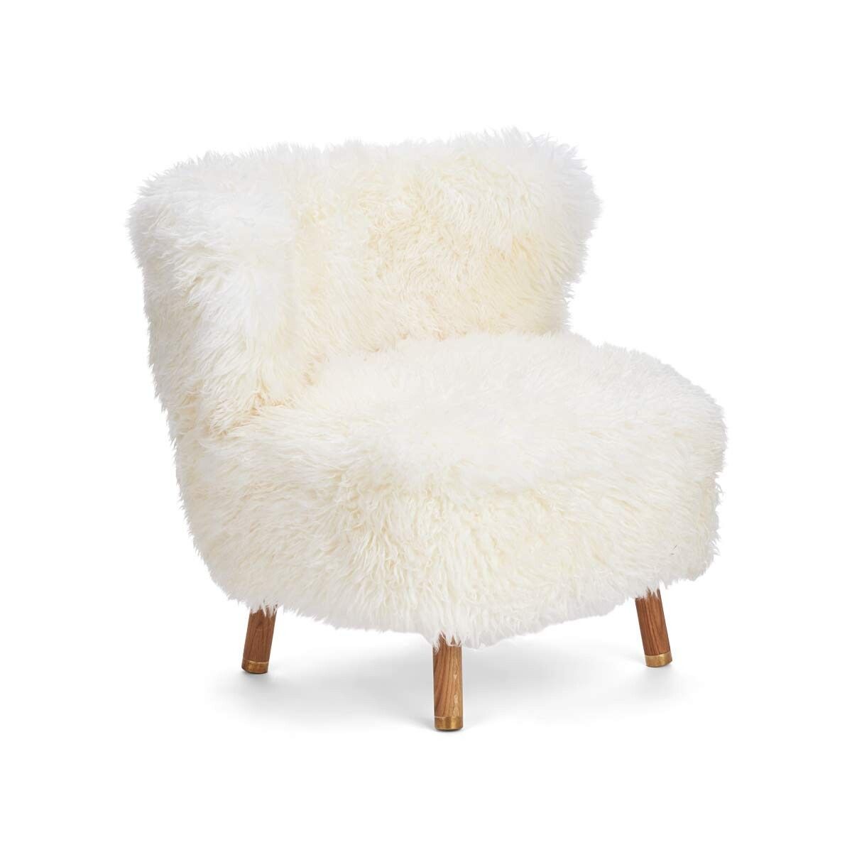 Natures Collection Emil Lounge Chair | Brass | Long Wool