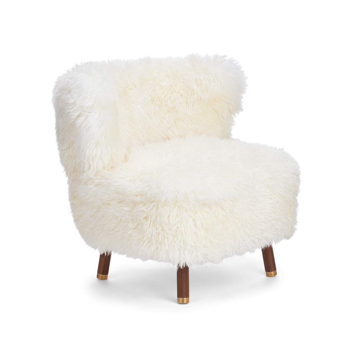 Natures Collection Emil Lounge Chair | Brass | Long Wool