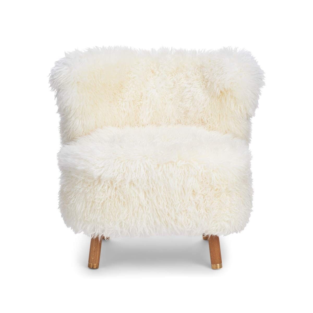 Natures Collection Emil Lounge Chair | Brass | Long Wool