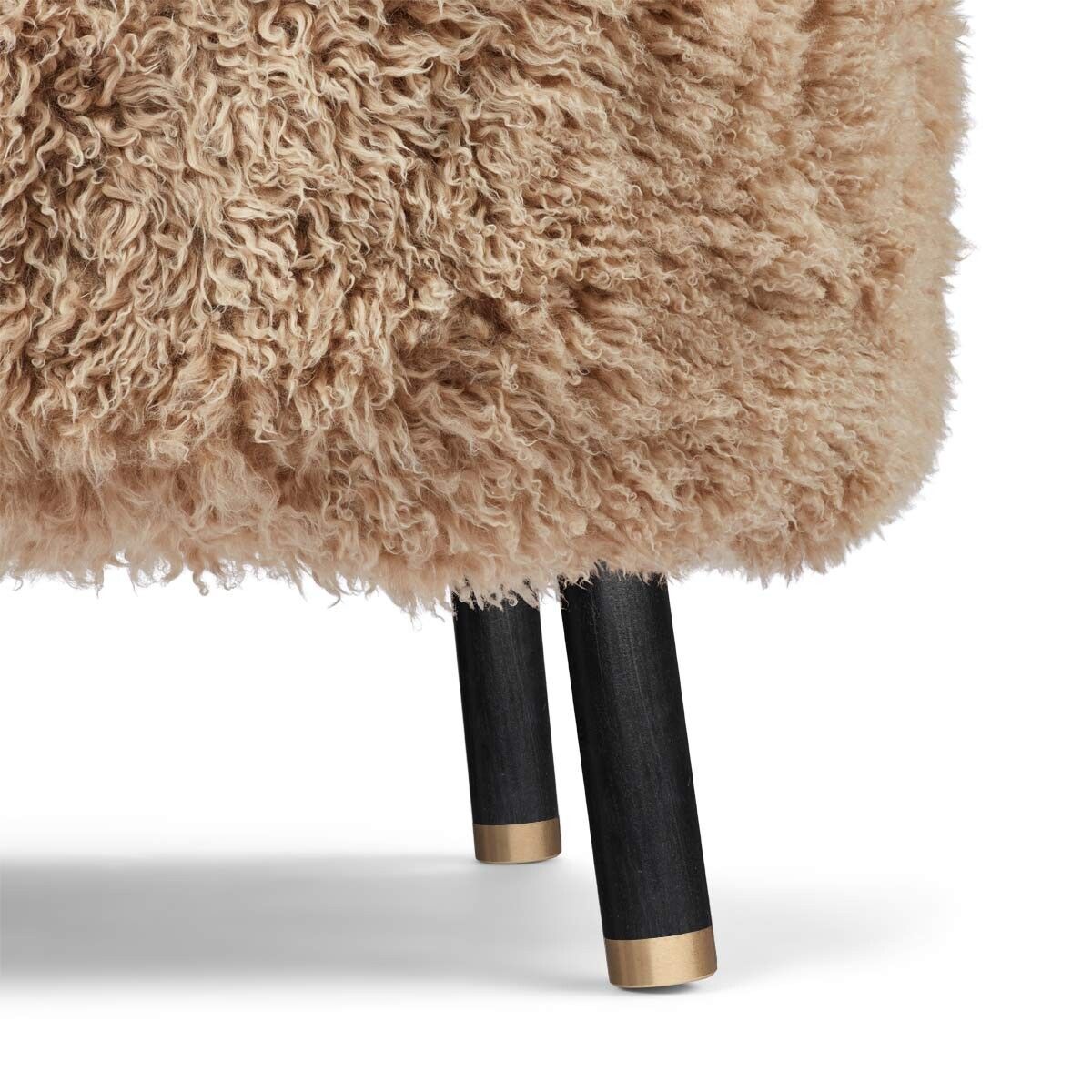Natures Collection Emil Lounge Chair | Brass | Long Wool