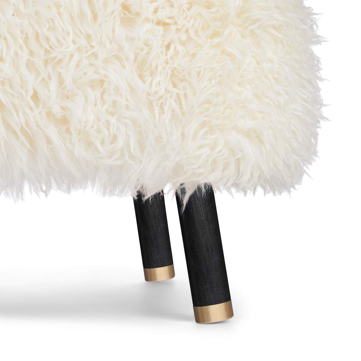 Natures Collection Emil Lounge Chair | Brass | Long Wool