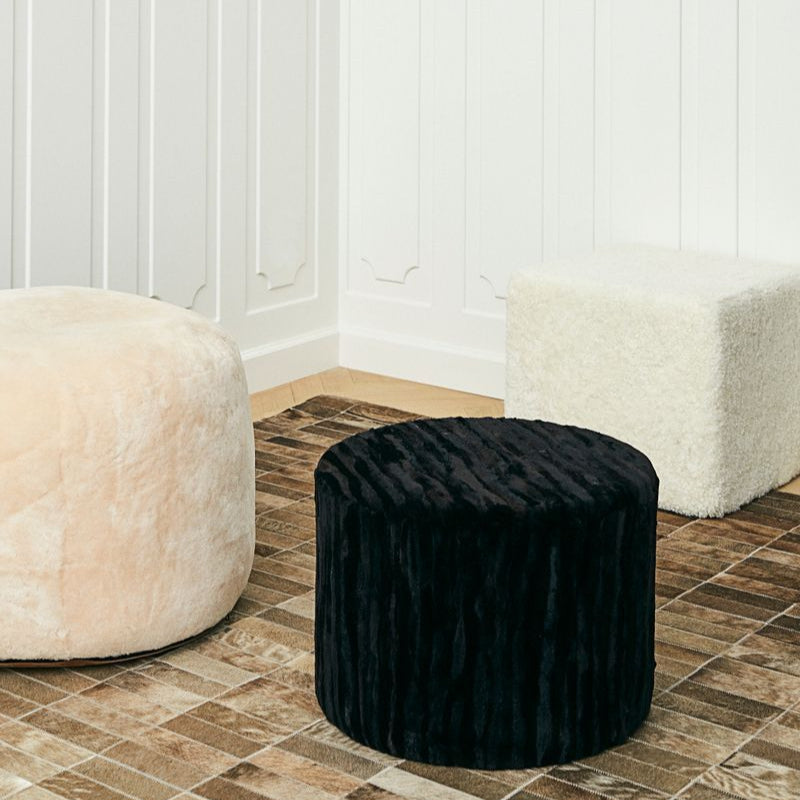 Natures Collection Round Moccasin Pouf | ø55xH36cm