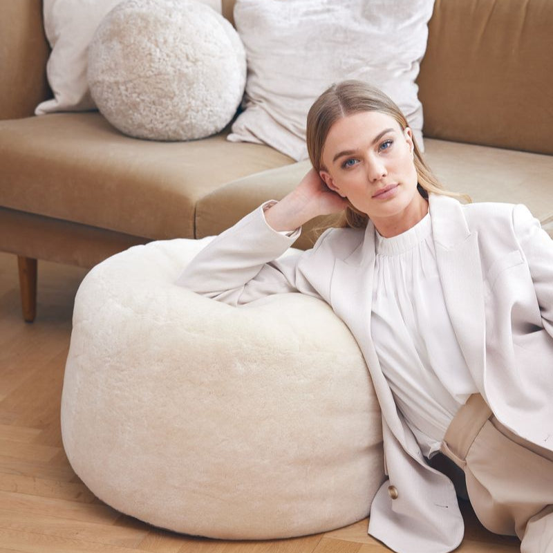 Natures Collection Round Moccasin Pouf | ø55xH36cm