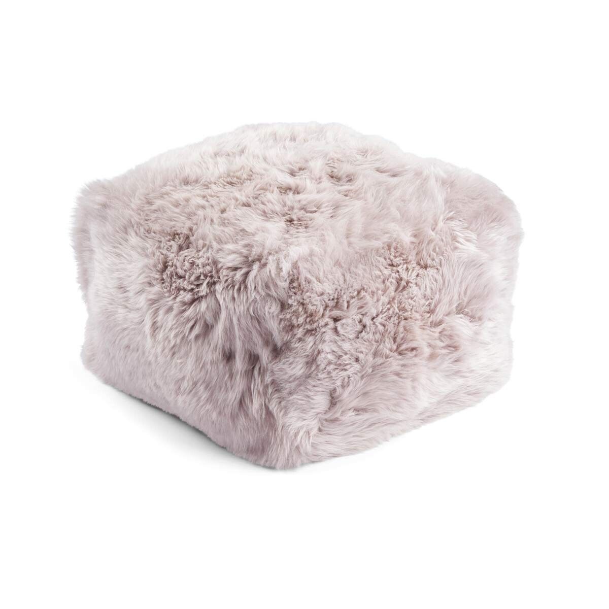 Natures Collection Long Wool Sheepskin Pouf