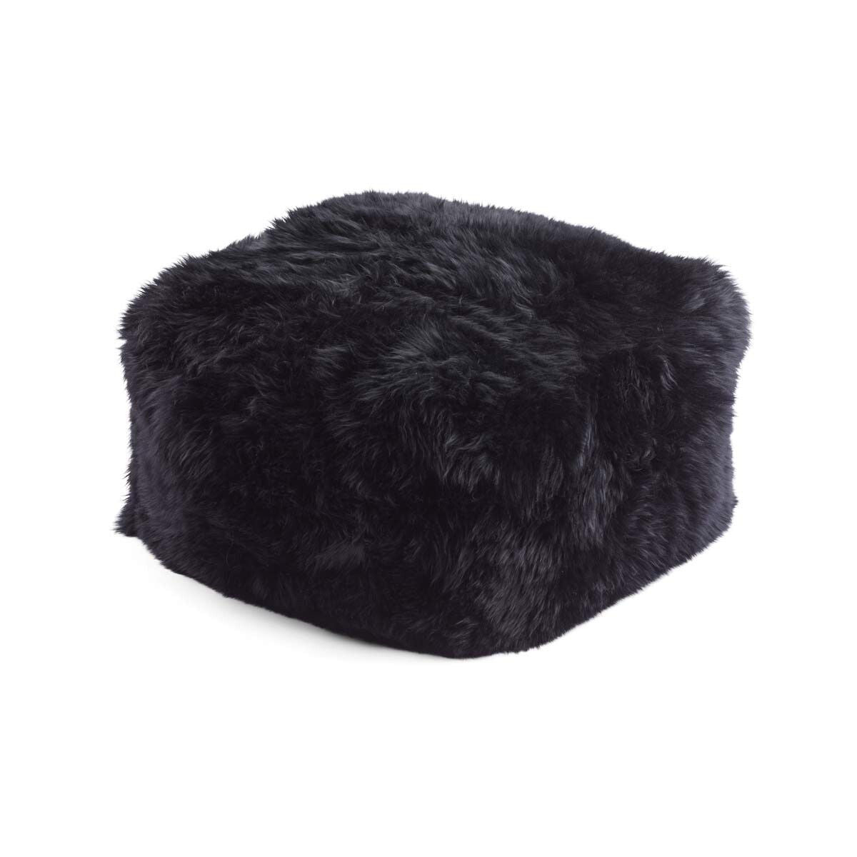 Natures Collection Long Wool Sheepskin Pouf