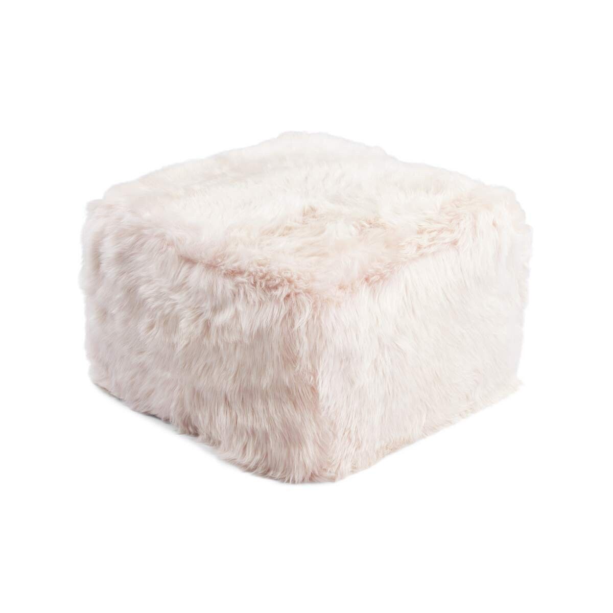 Natures Collection Long Wool Sheepskin Pouf