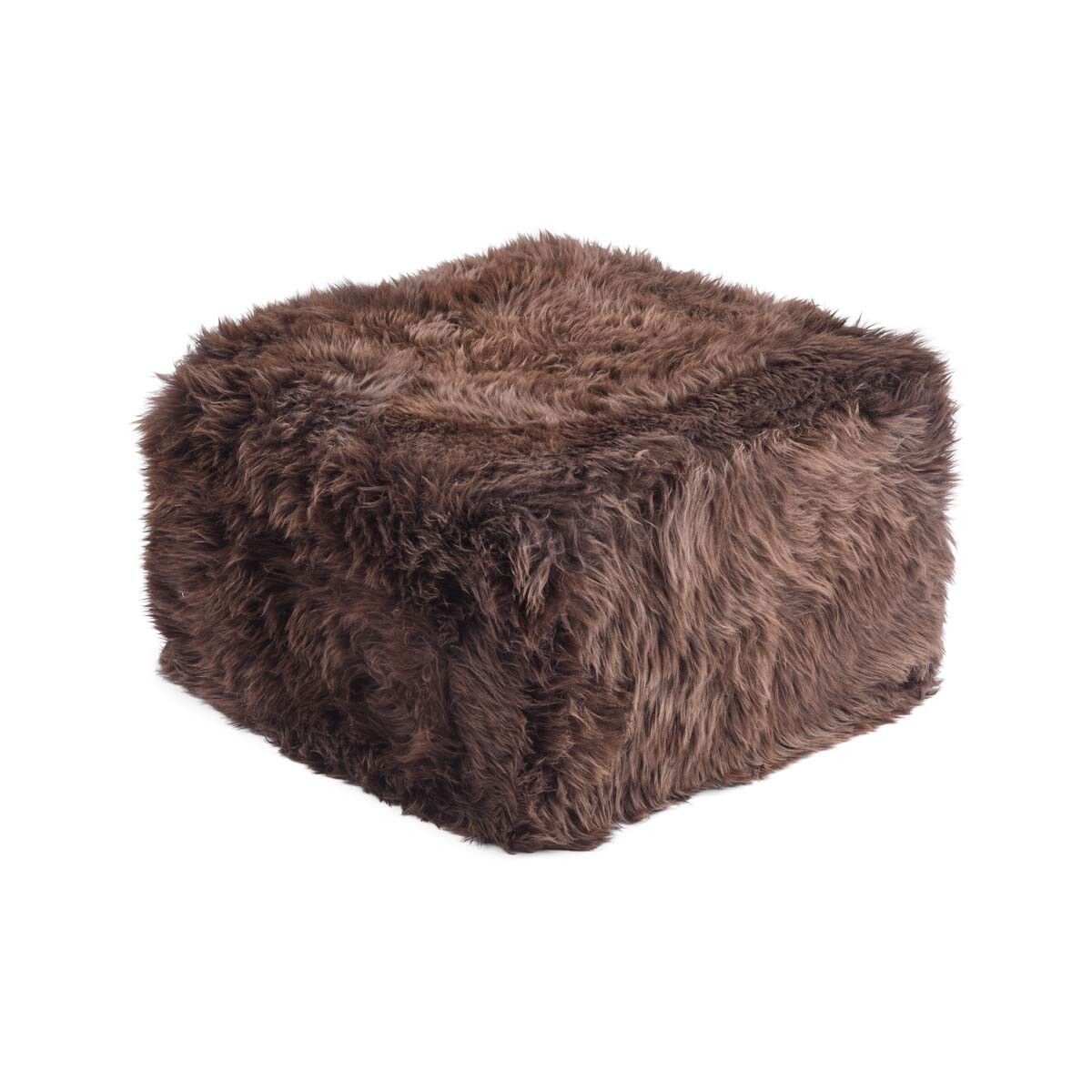 Natures Collection Long Wool Sheepskin Pouf