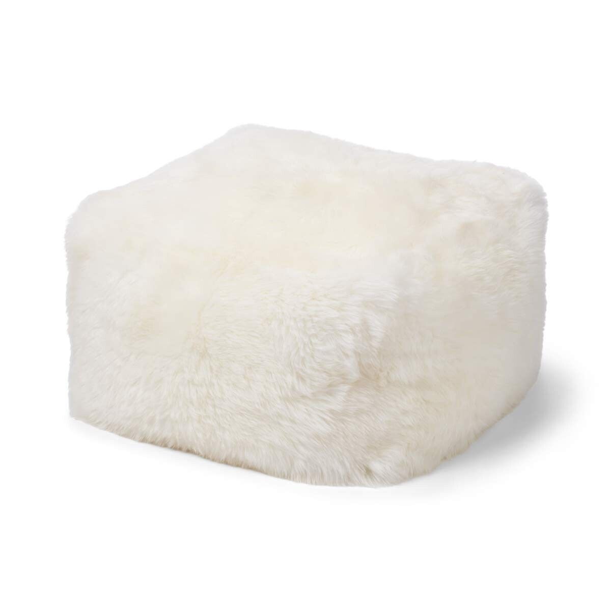 Natures Collection Long Wool Sheepskin Pouf
