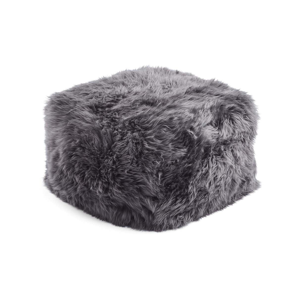 Natures Collection Long Wool Sheepskin Pouf