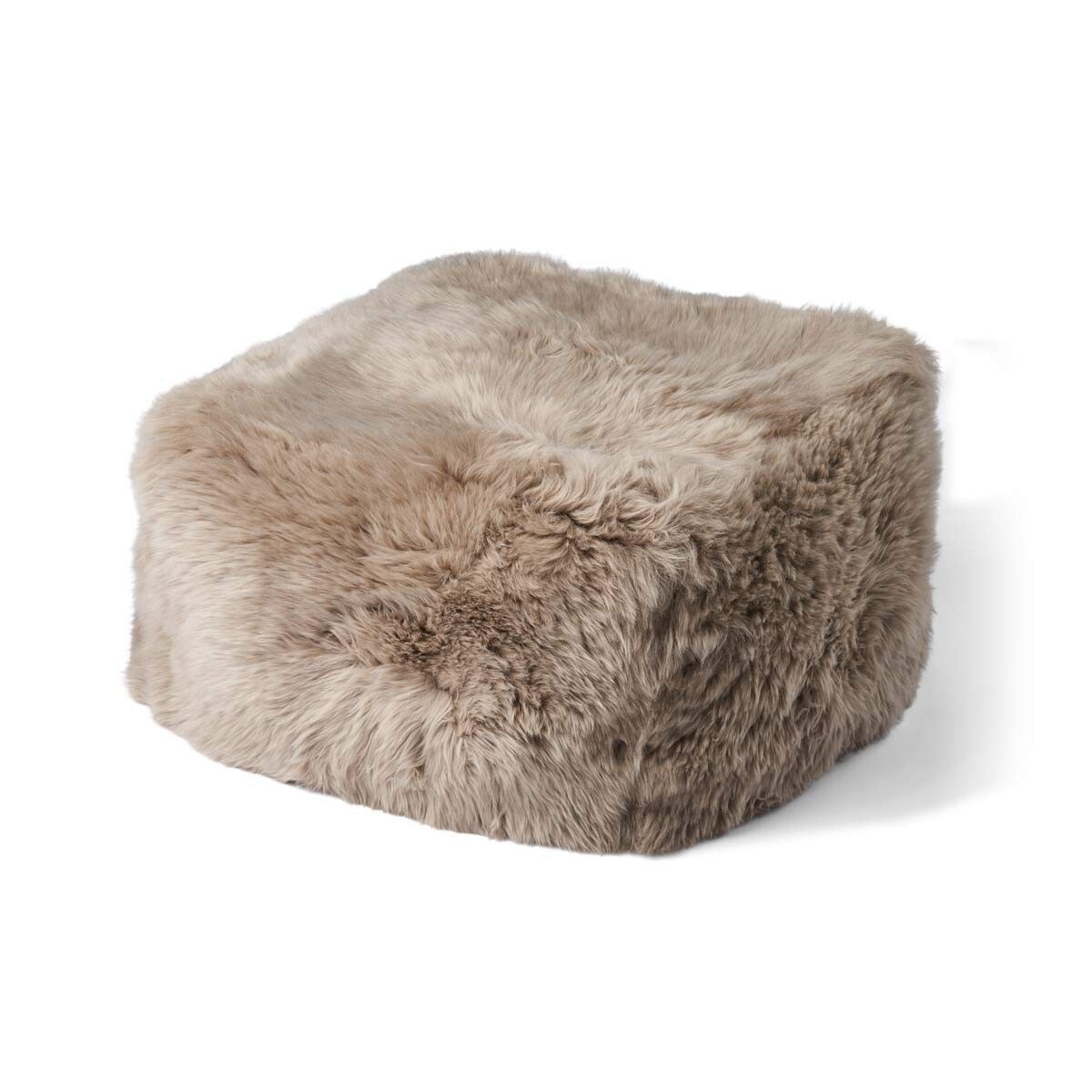 Natures Collection Long Wool Sheepskin Pouf