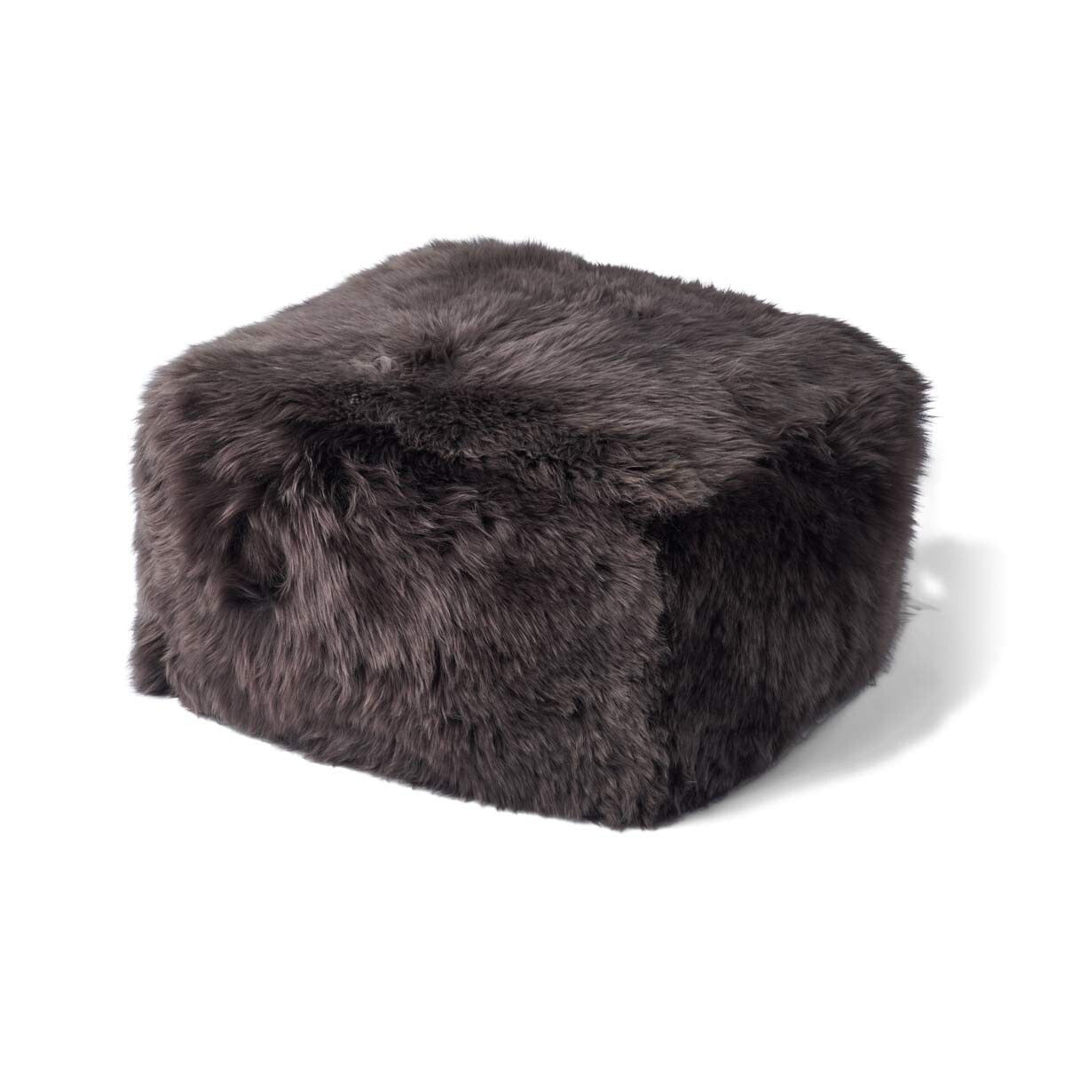 Natures Collection Long Wool Sheepskin Pouf