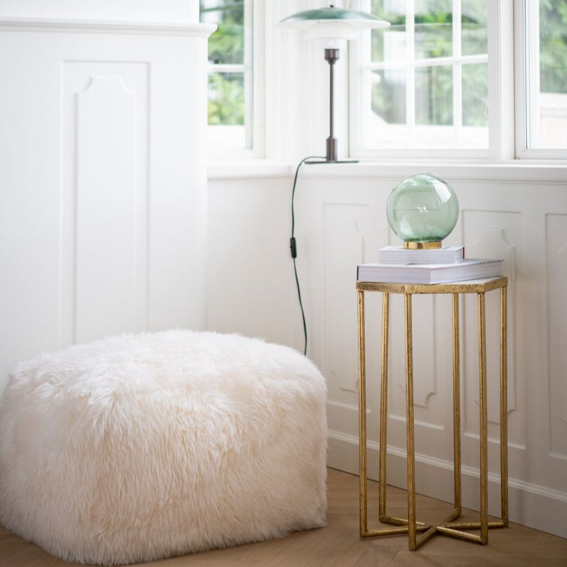 Natures Collection Long Wool Sheepskin Pouf