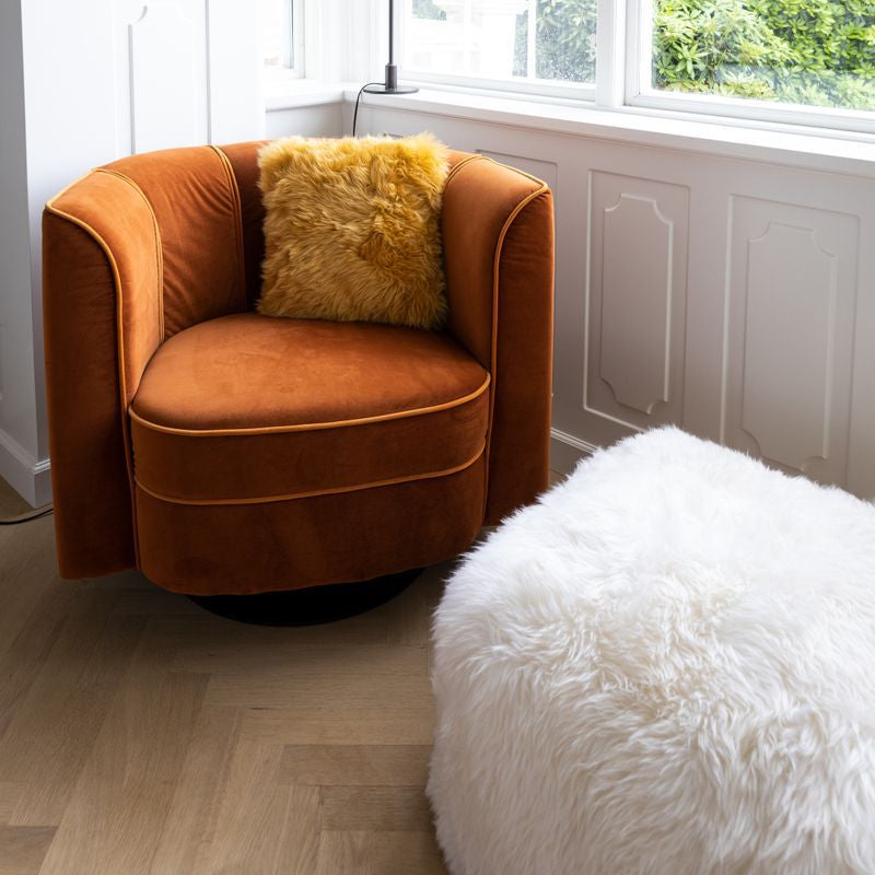 Natures Collection Long Wool Sheepskin Pouf
