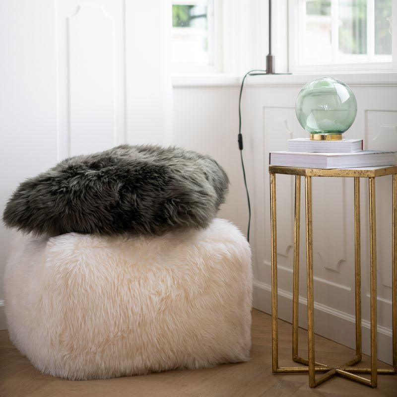 Natures Collection Long Wool Sheepskin Pouf