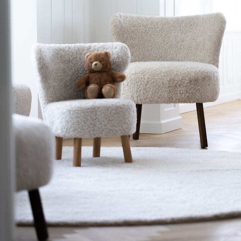 Natures Collection Short Wool Curly Sheepskin Design Rug | Ø180 cm