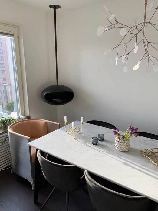 Cocoon Fires Aeris - Matte Black with Black Pole