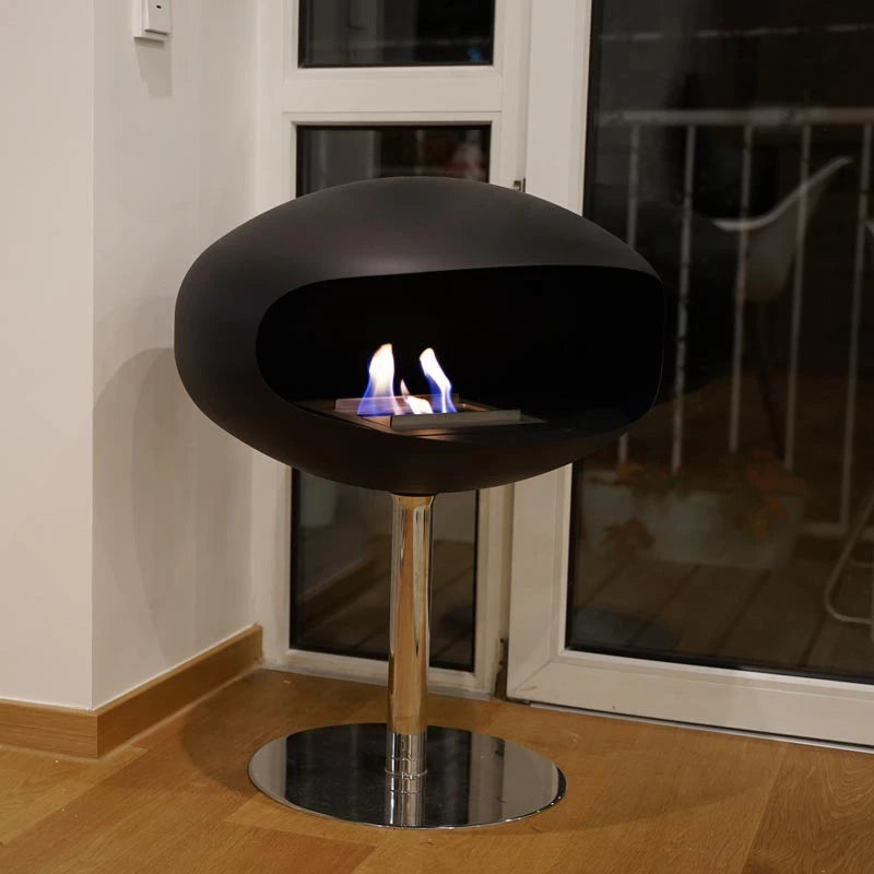 Cocoon Fires Pedestal - Matte Black with Steel Base